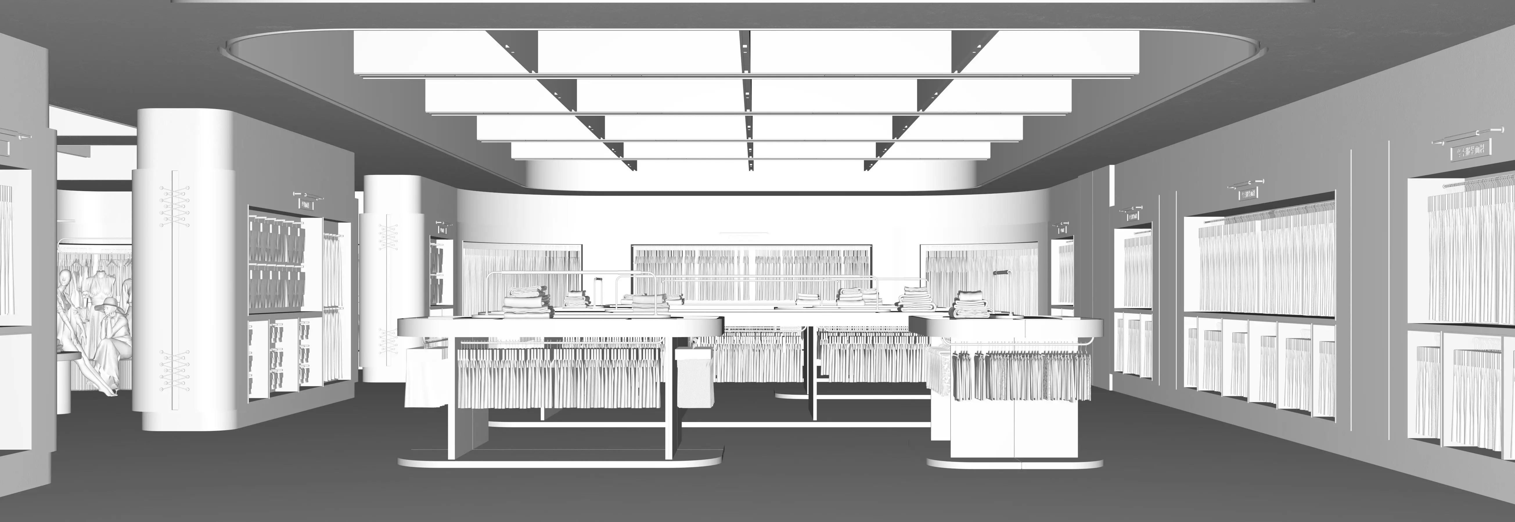 Clothing and textile fabric store 3D model_8