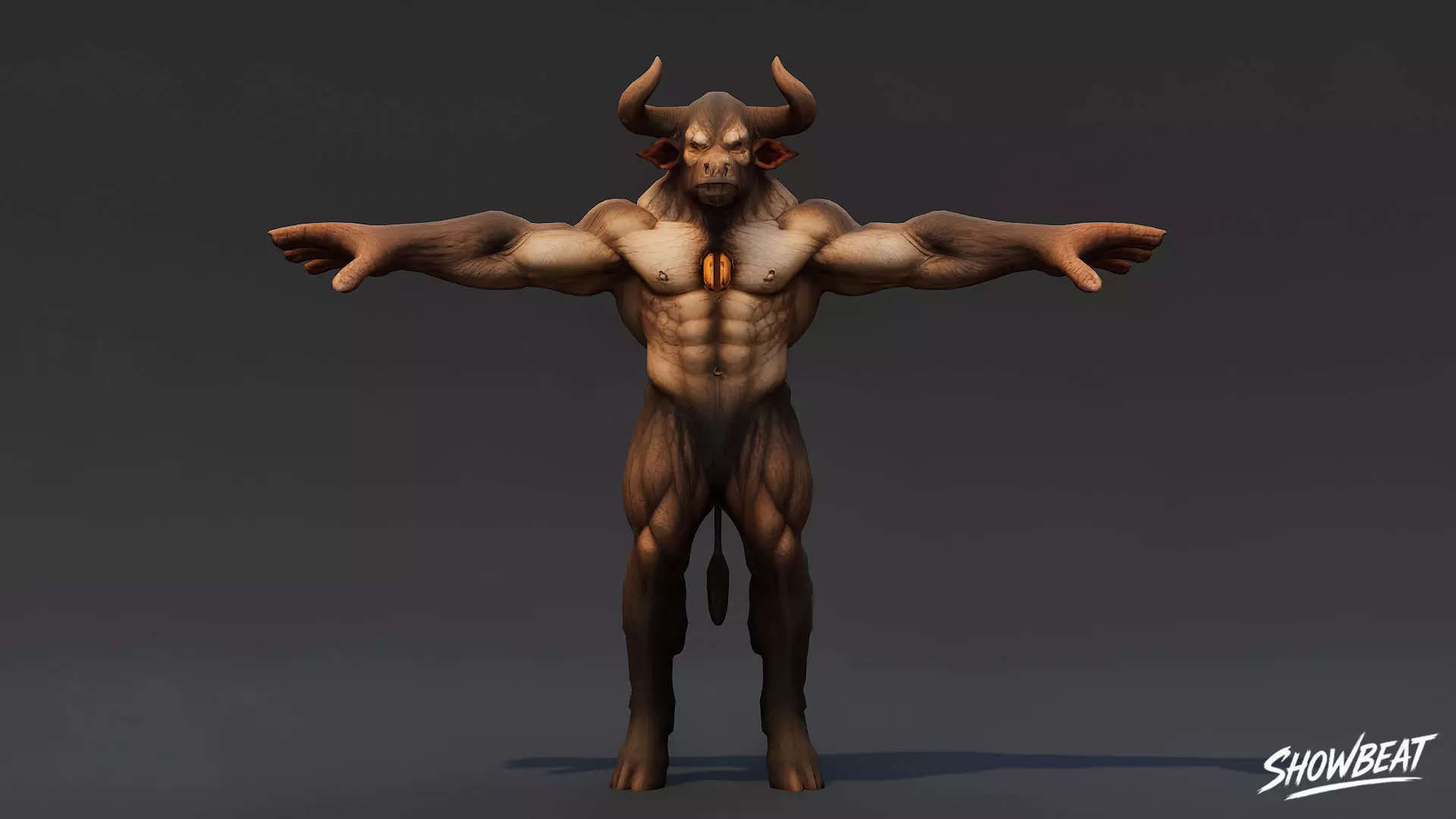 Complete Minotaur T-Pose Pack Low-poly 3D model_12