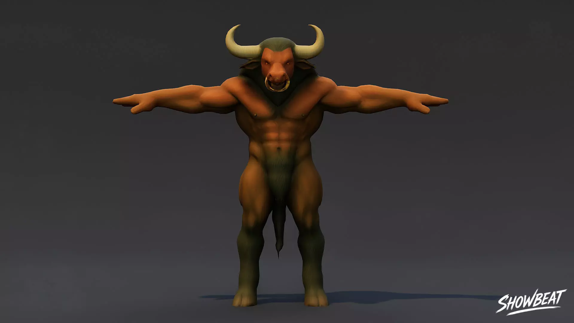 Complete Minotaur T-Pose Pack Low-poly 3D model_18