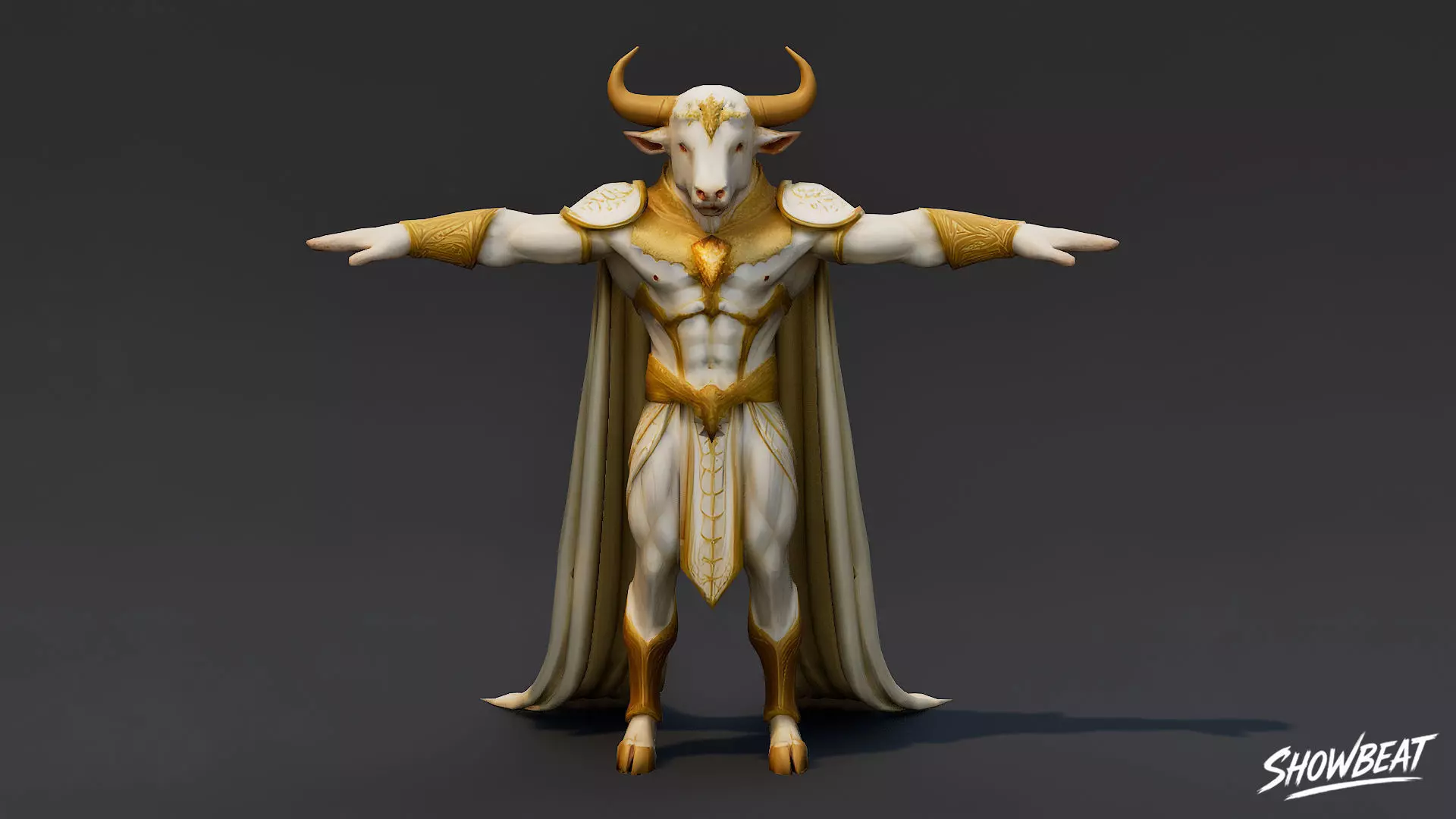 Complete Minotaur T-Pose Pack Low-poly 3D model_13