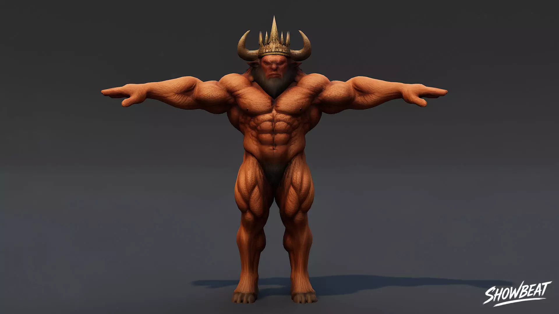 Complete Minotaur T-Pose Pack Low-poly 3D model_14