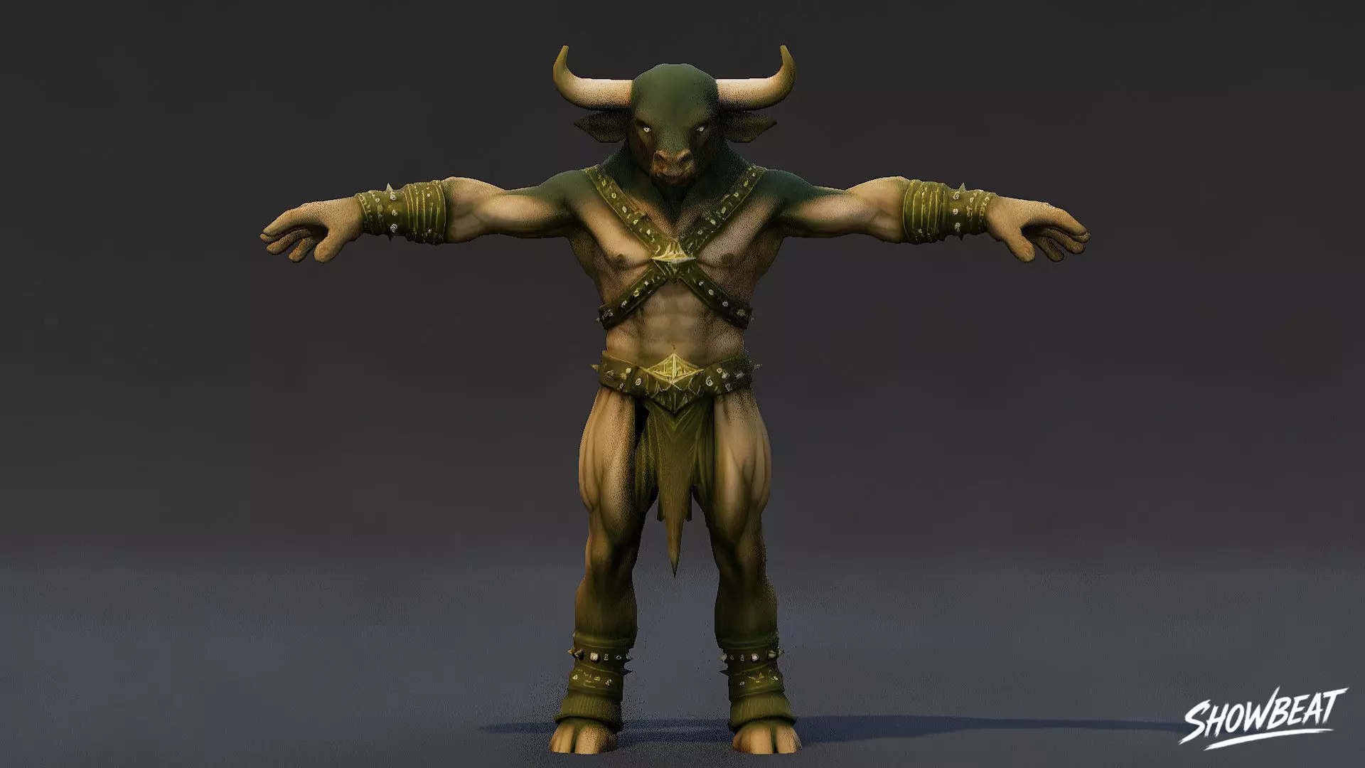 Complete Minotaur T-Pose Pack Low-poly 3D model_23
