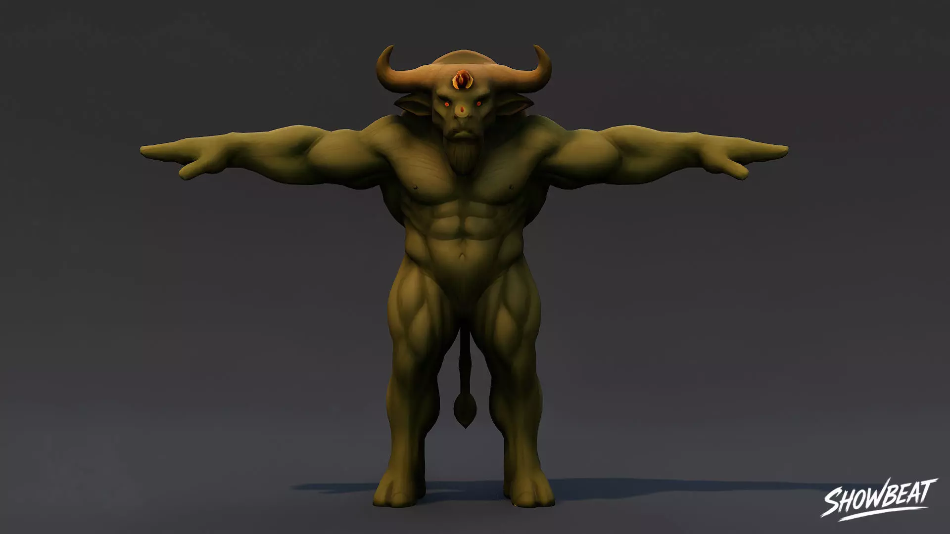 Complete Minotaur T-Pose Pack Low-poly 3D model_25