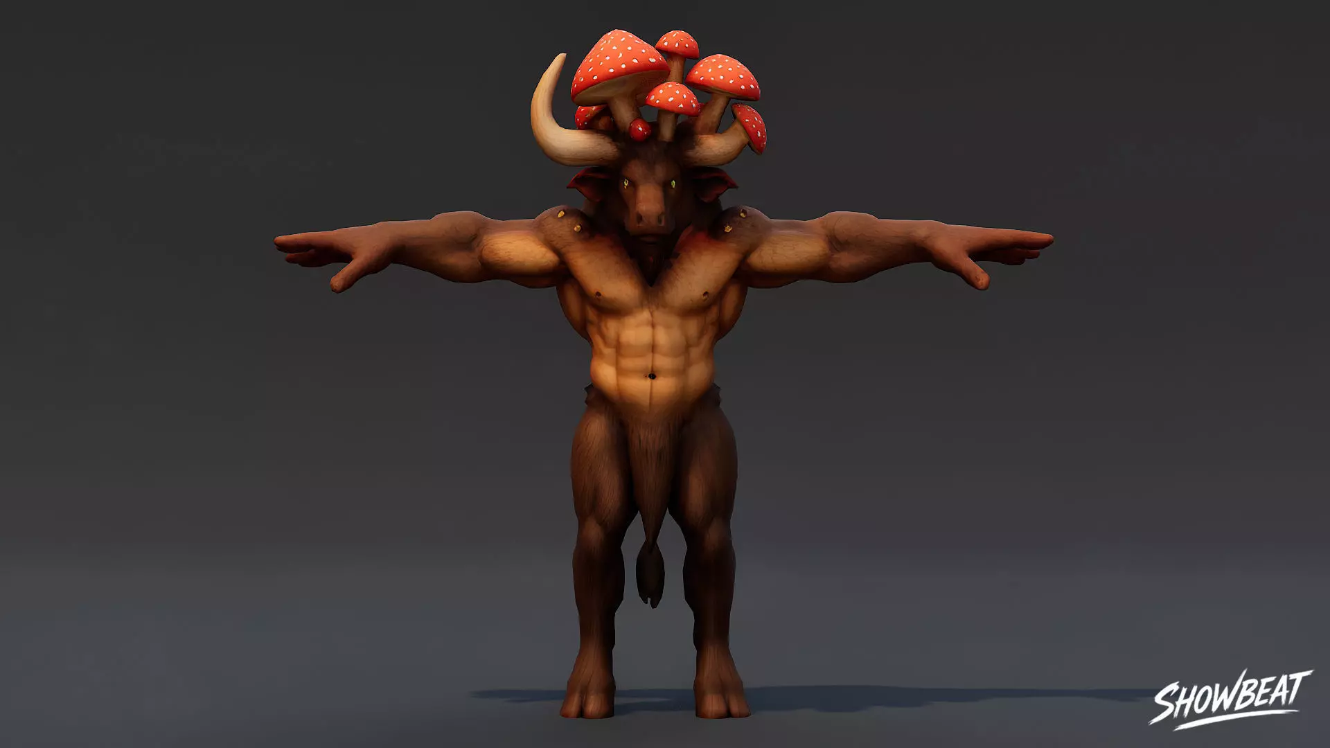 Complete Minotaur T-Pose Pack Low-poly 3D model_20