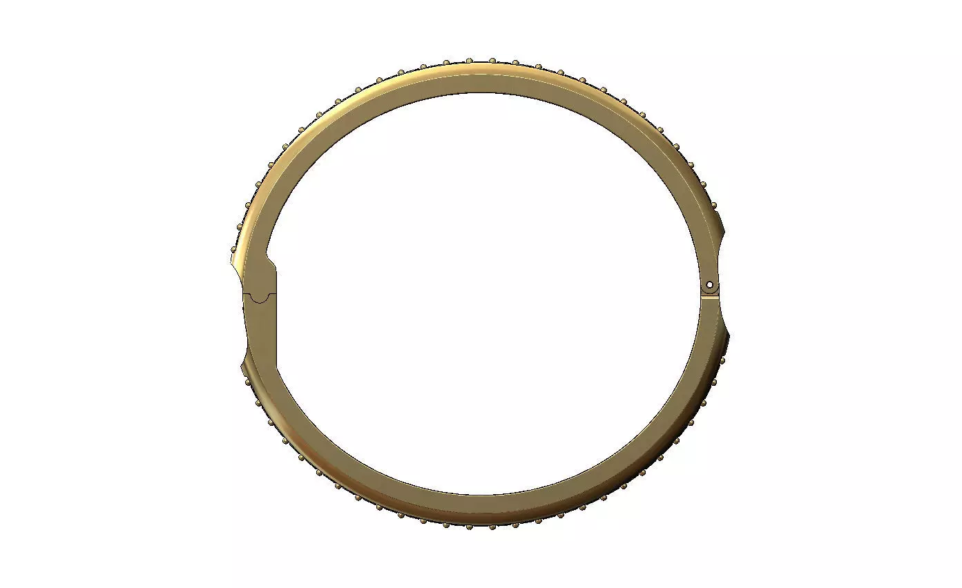 Diamond dome flexture clasp bracelet with covers 3D print model_2