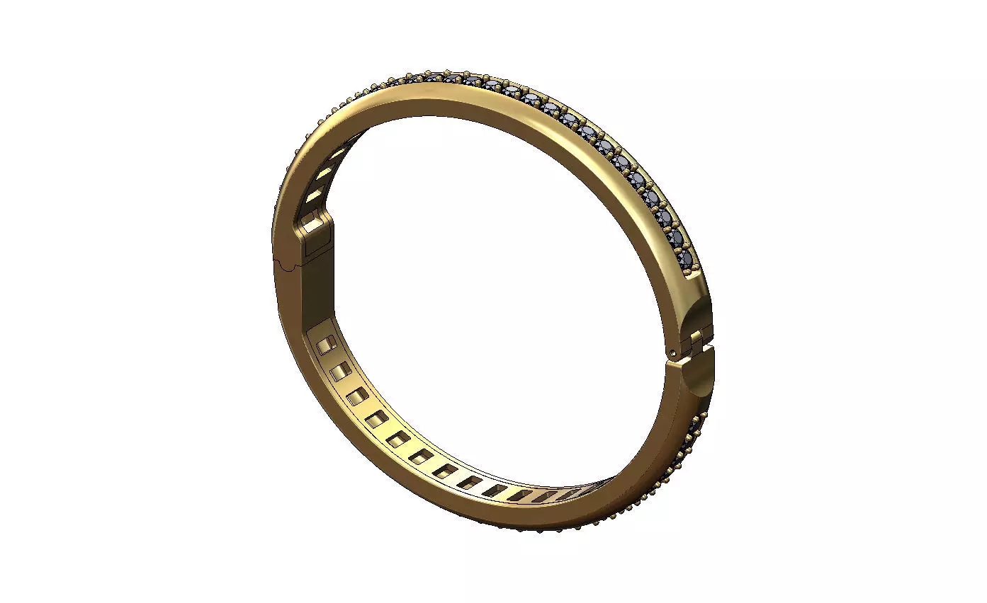 Diamond dome flexture clasp bracelet with covers 3D print model_3