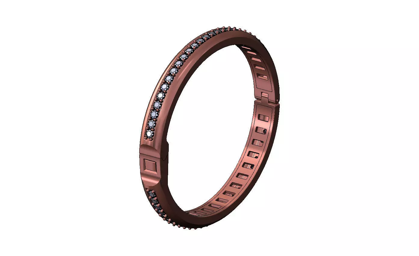 Diamond dome flexture clasp bracelet with covers 3D print model_15