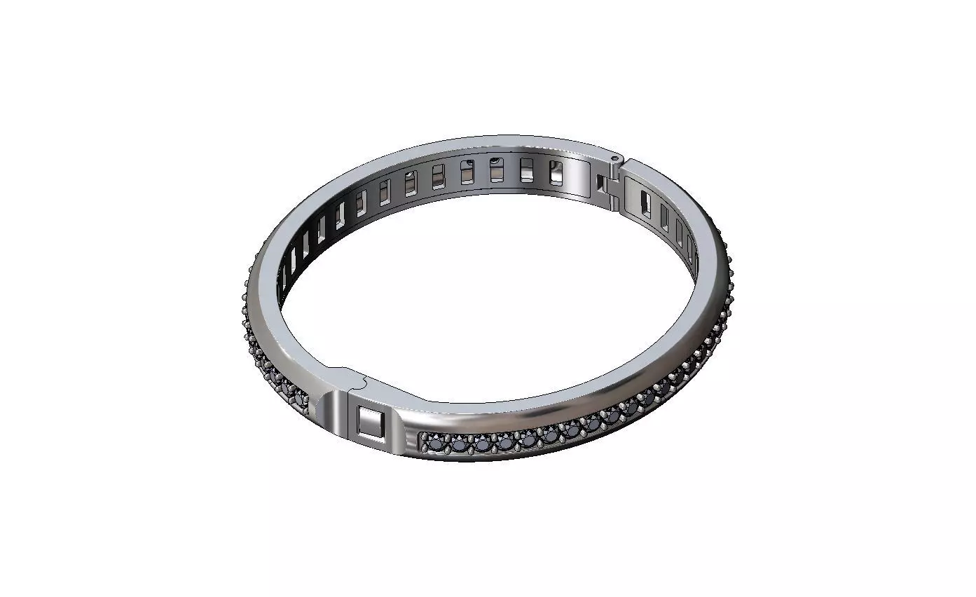 Diamond dome flexture clasp bracelet with covers 3D print model_14