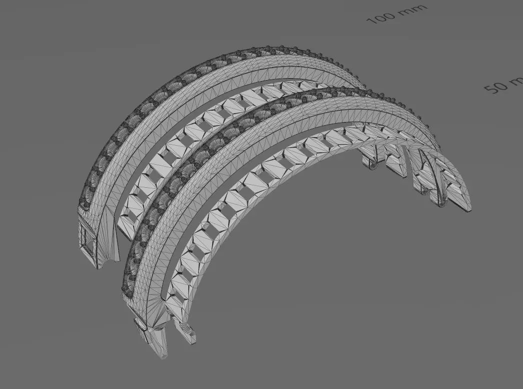 Diamond dome flexture clasp bracelet with covers 3D print model_17