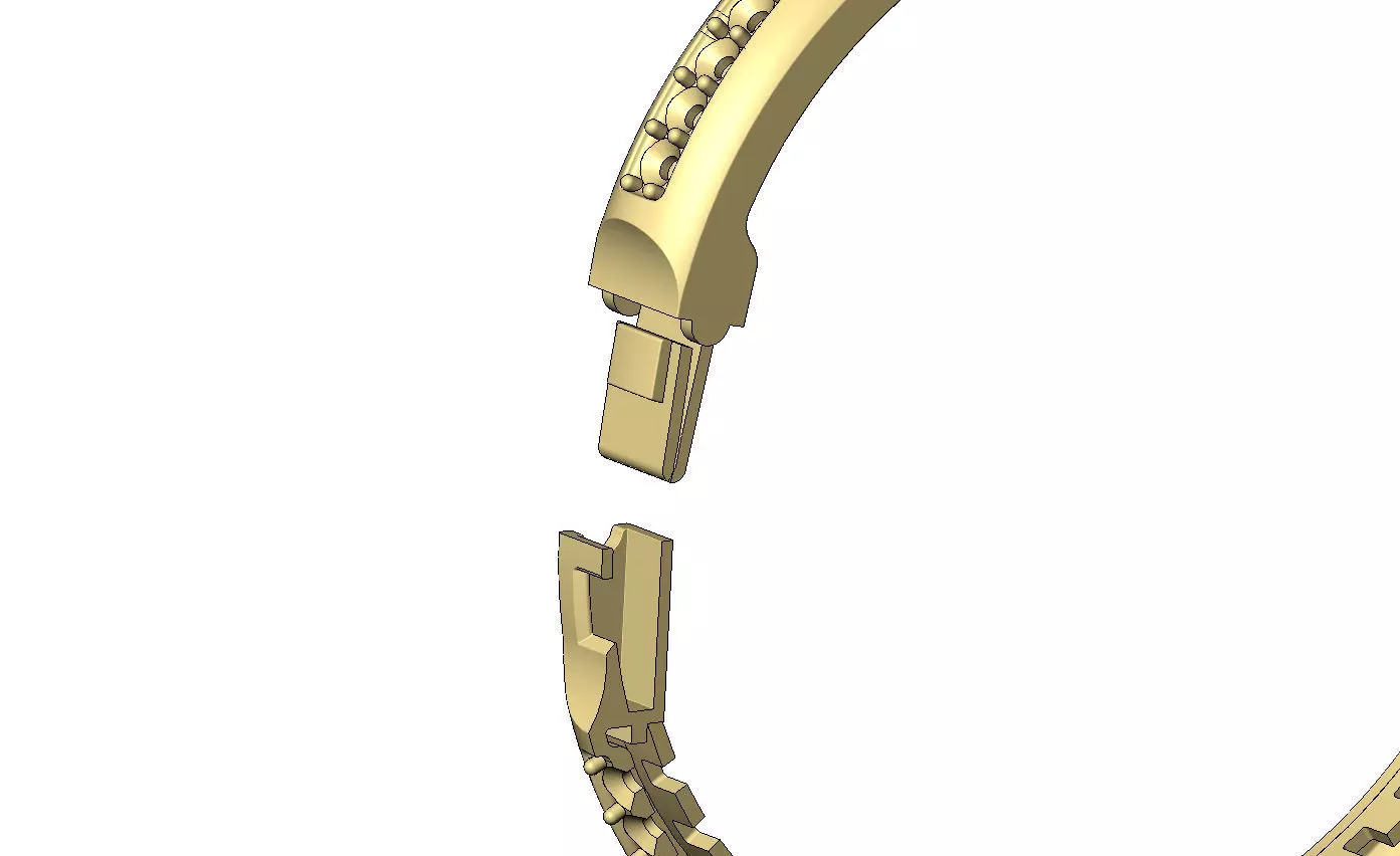 Diamond dome flexture clasp bracelet with covers 3D print model_9