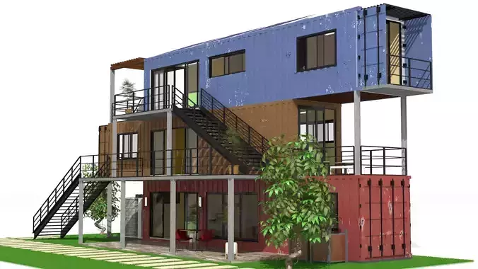 Shipping Container Homes 3D model 7