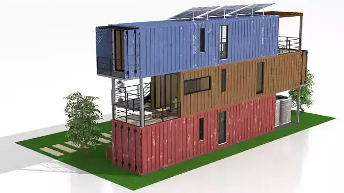 Shipping Container Homes 3D model 6