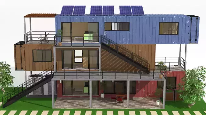Shipping Container Homes 3D model 4