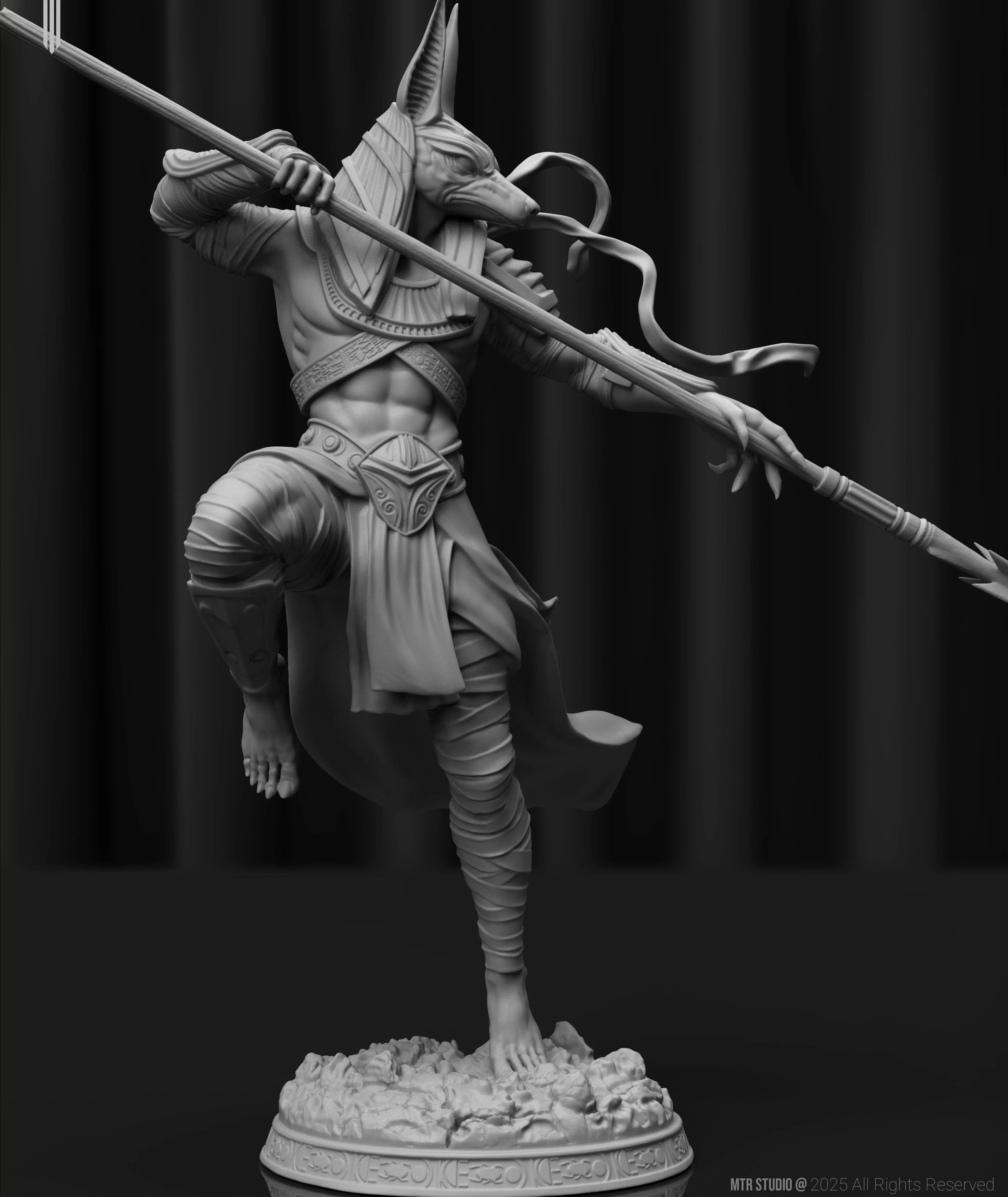 Anubis God of Death Egyptian Fantasy Warrior 3D print model_6