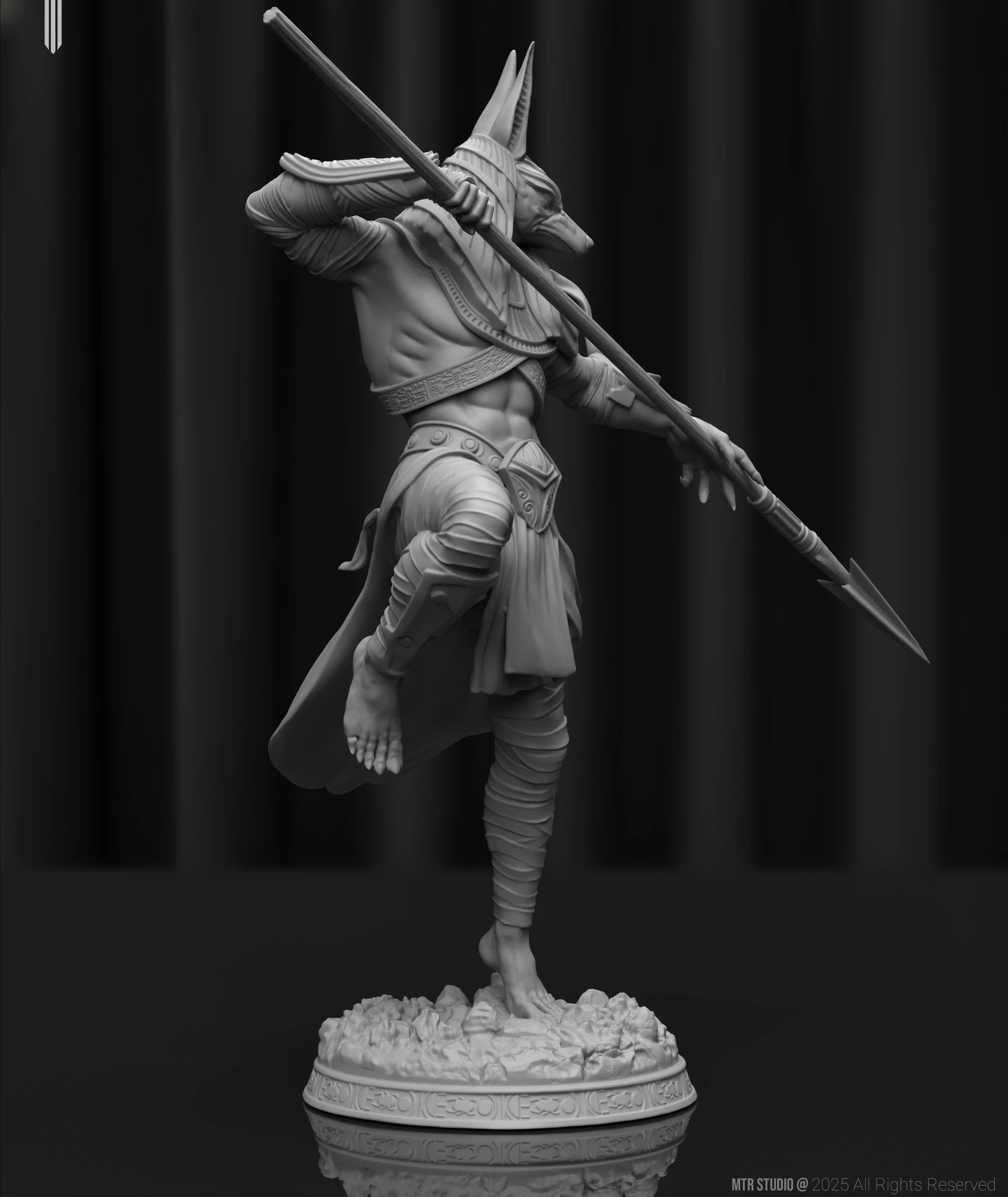 Anubis God of Death Egyptian Fantasy Warrior 3D print model_4