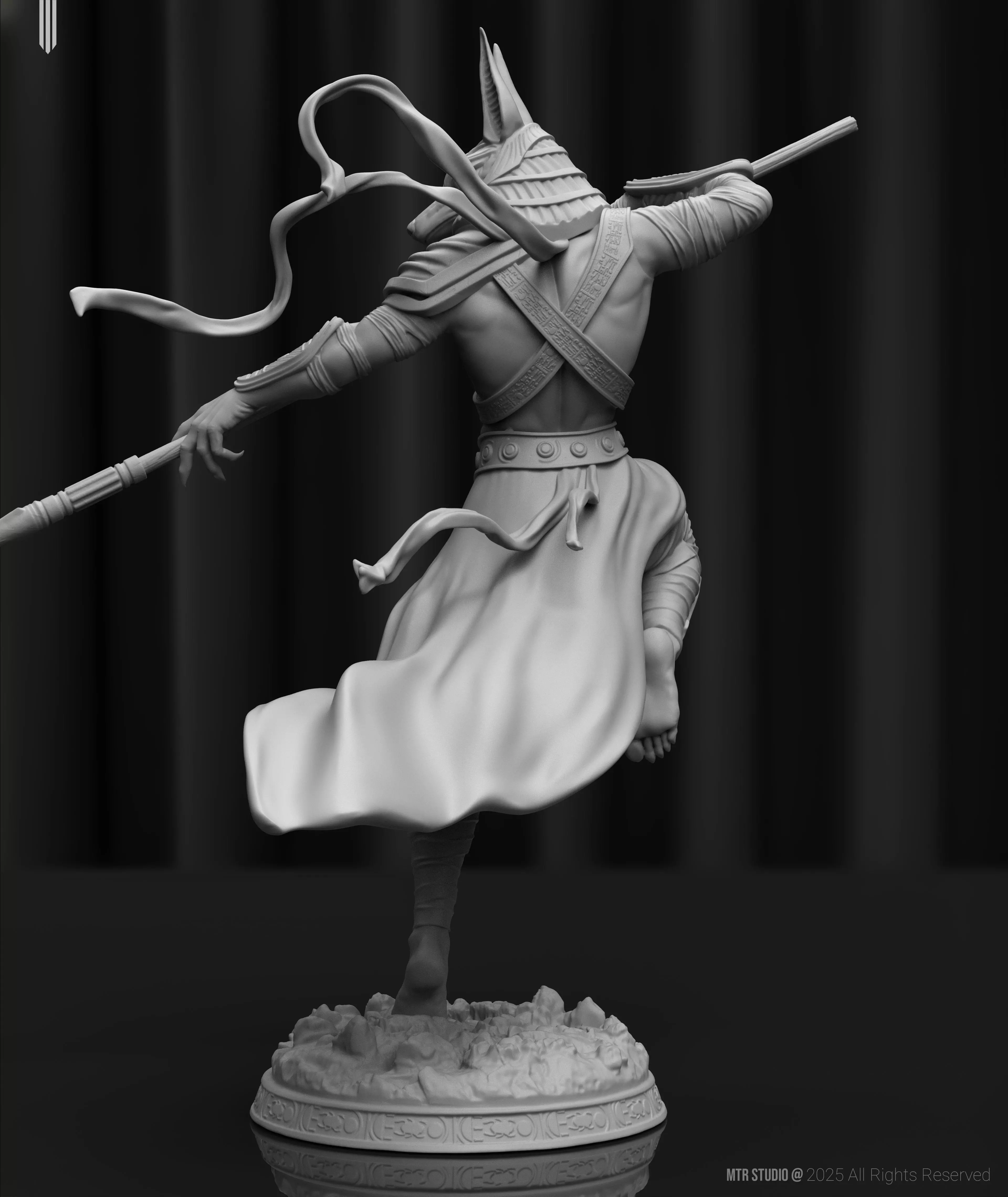 Anubis God of Death Egyptian Fantasy Warrior 3D print model_5