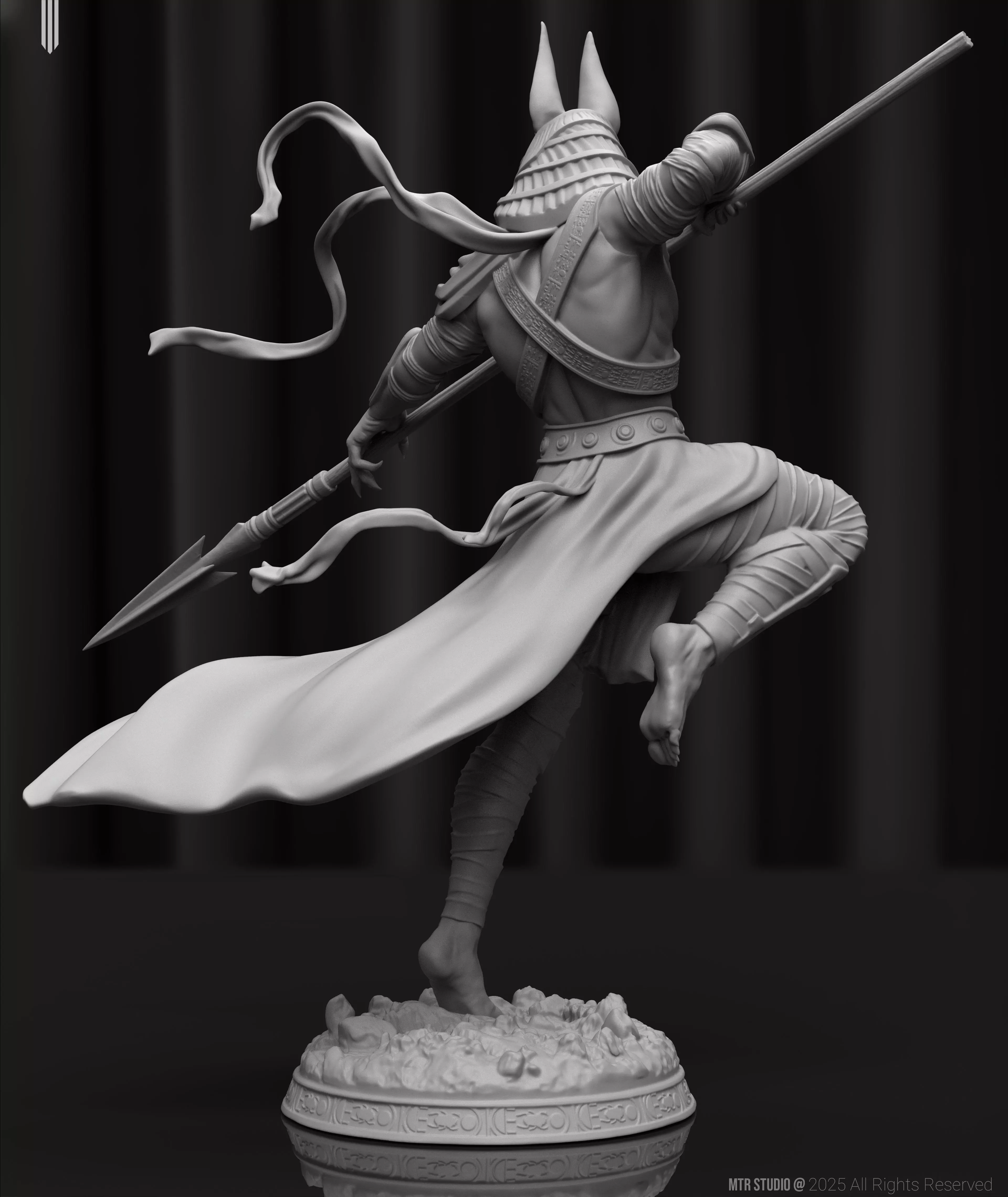 Anubis God of Death Egyptian Fantasy Warrior 3D print model_7