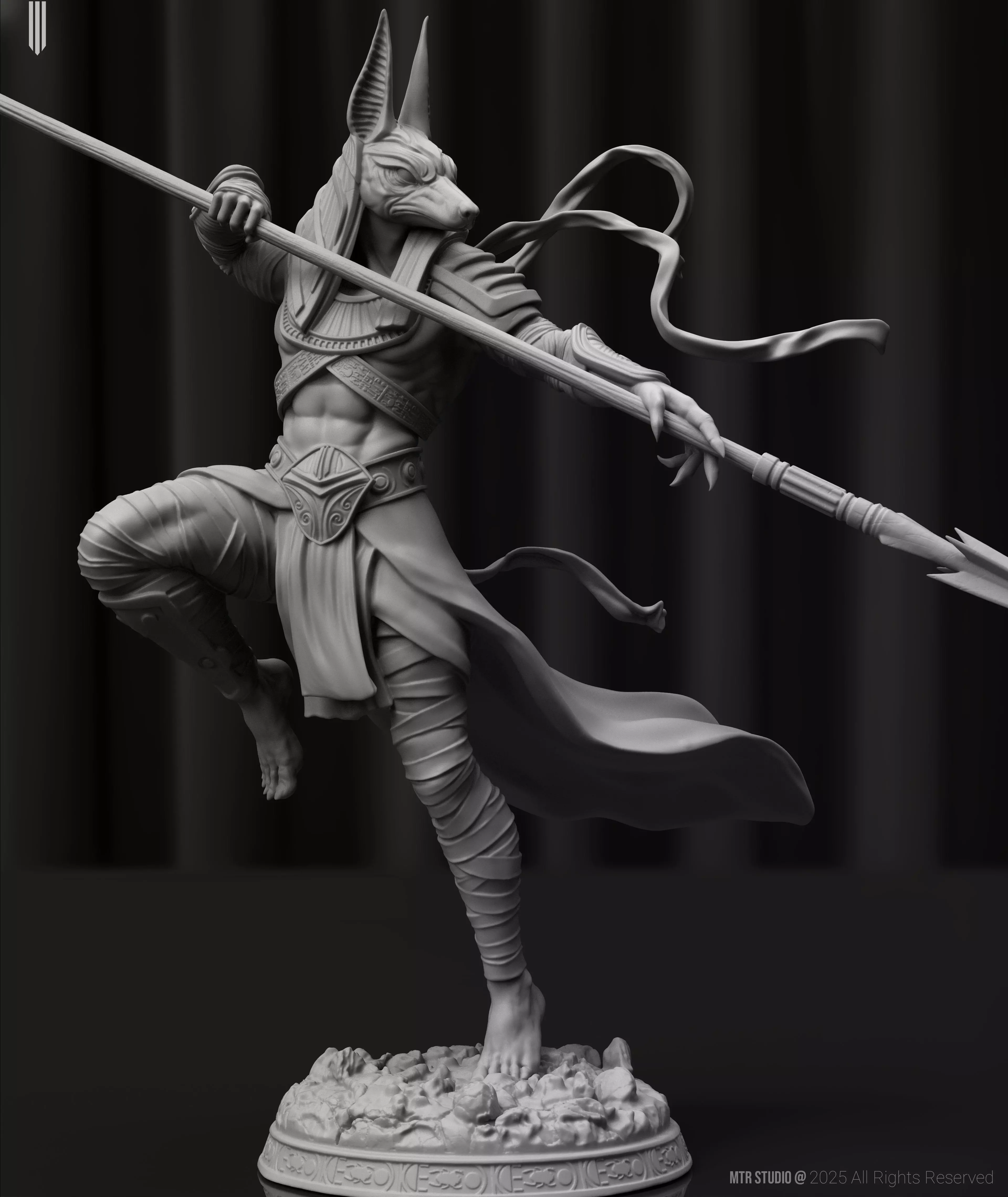 Anubis God of Death Egyptian Fantasy Warrior 3D print model_0