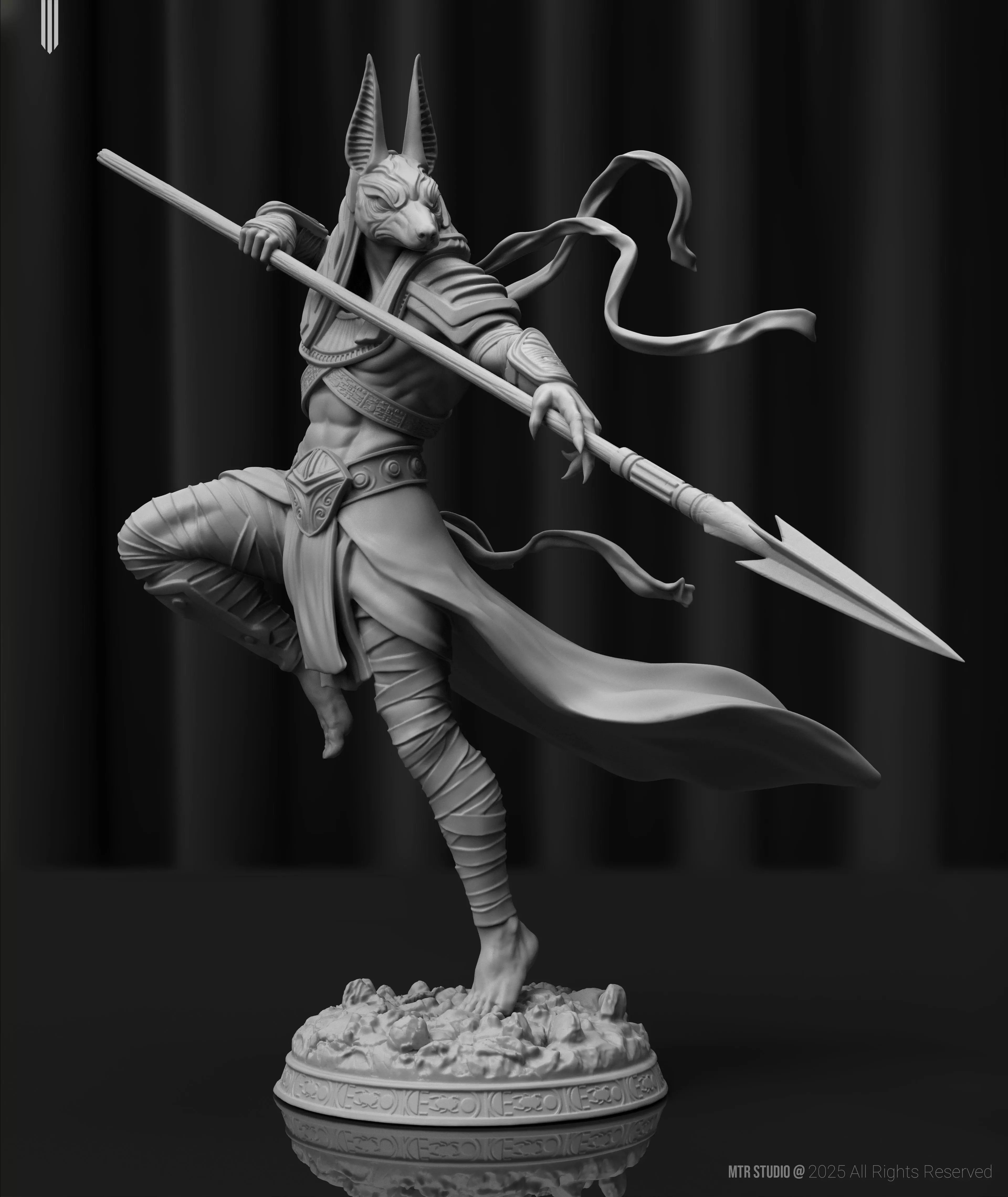 Anubis God of Death Egyptian Fantasy Warrior 3D print model_1