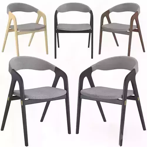 Modern Upholstered Armchair Collection with Wooden Frames