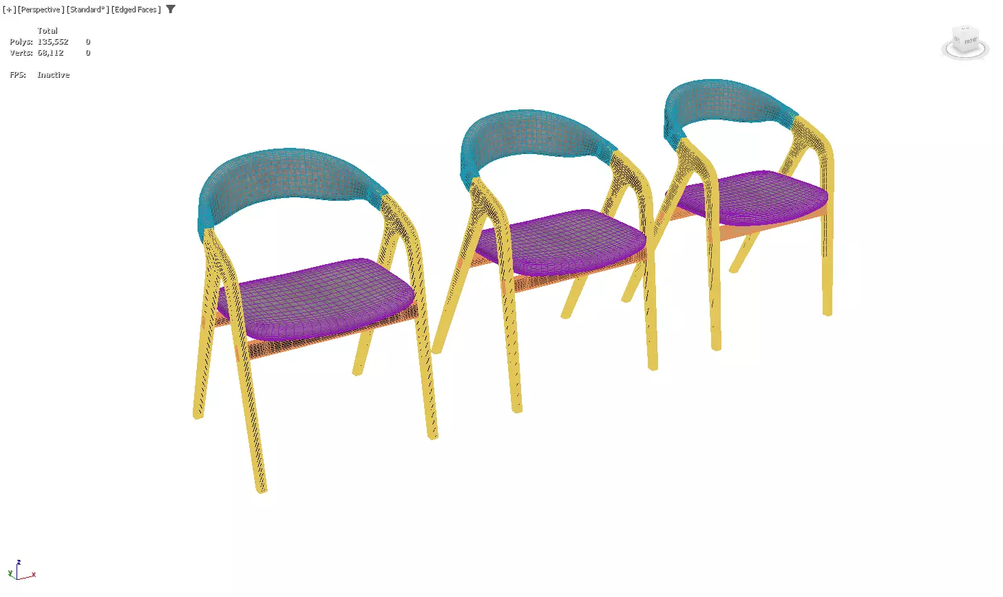 Modern Upholstered Armchair Collection with Wooden Frames 3D model_2