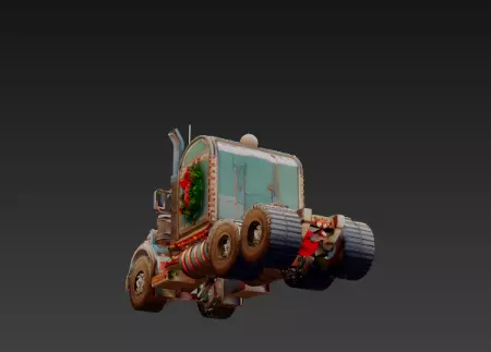 3D Holiday Truck Winter Christmas Scene 3D print model_8