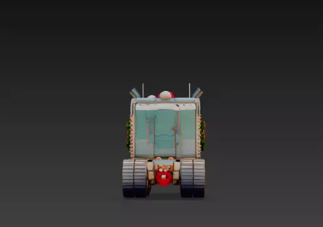 3D Holiday Truck Winter Christmas Scene 3D print model_15