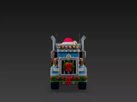 3D Holiday Truck Winter Christmas Scene 3D print model_2