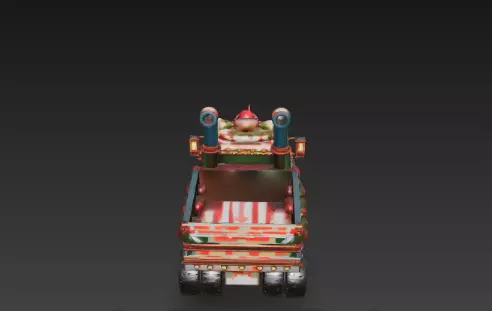 3D Winter Christmas Delivery Truck Scene 3D print model_2