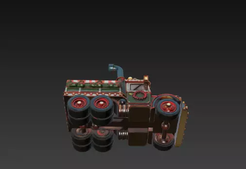 3D Winter Christmas Delivery Truck Scene 3D print model_8