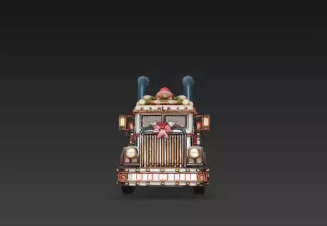 3D Winter Christmas Delivery Truck Scene 3D print model_18