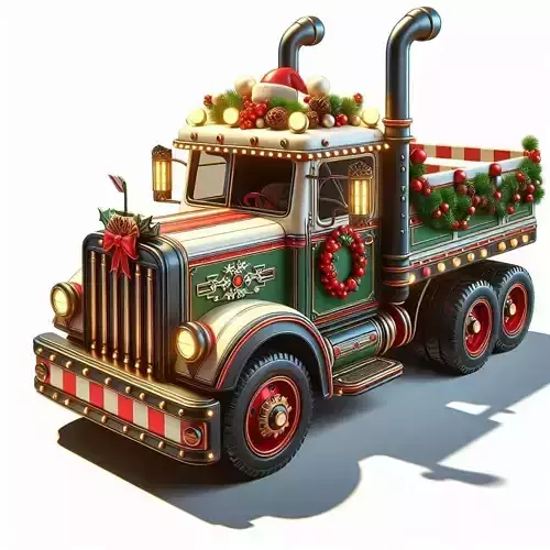 3D Winter Christmas Delivery Truck Scene 3D print model 3D Winter Christmas Delivery Truck Scene 3D print model