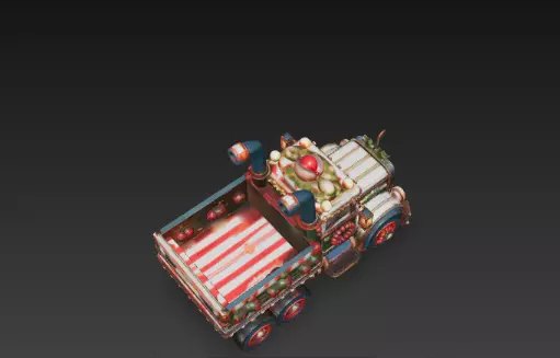 3D Winter Christmas Delivery Truck Scene 3D print model_6
