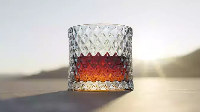 Whiskey glass Low-poly 3D model