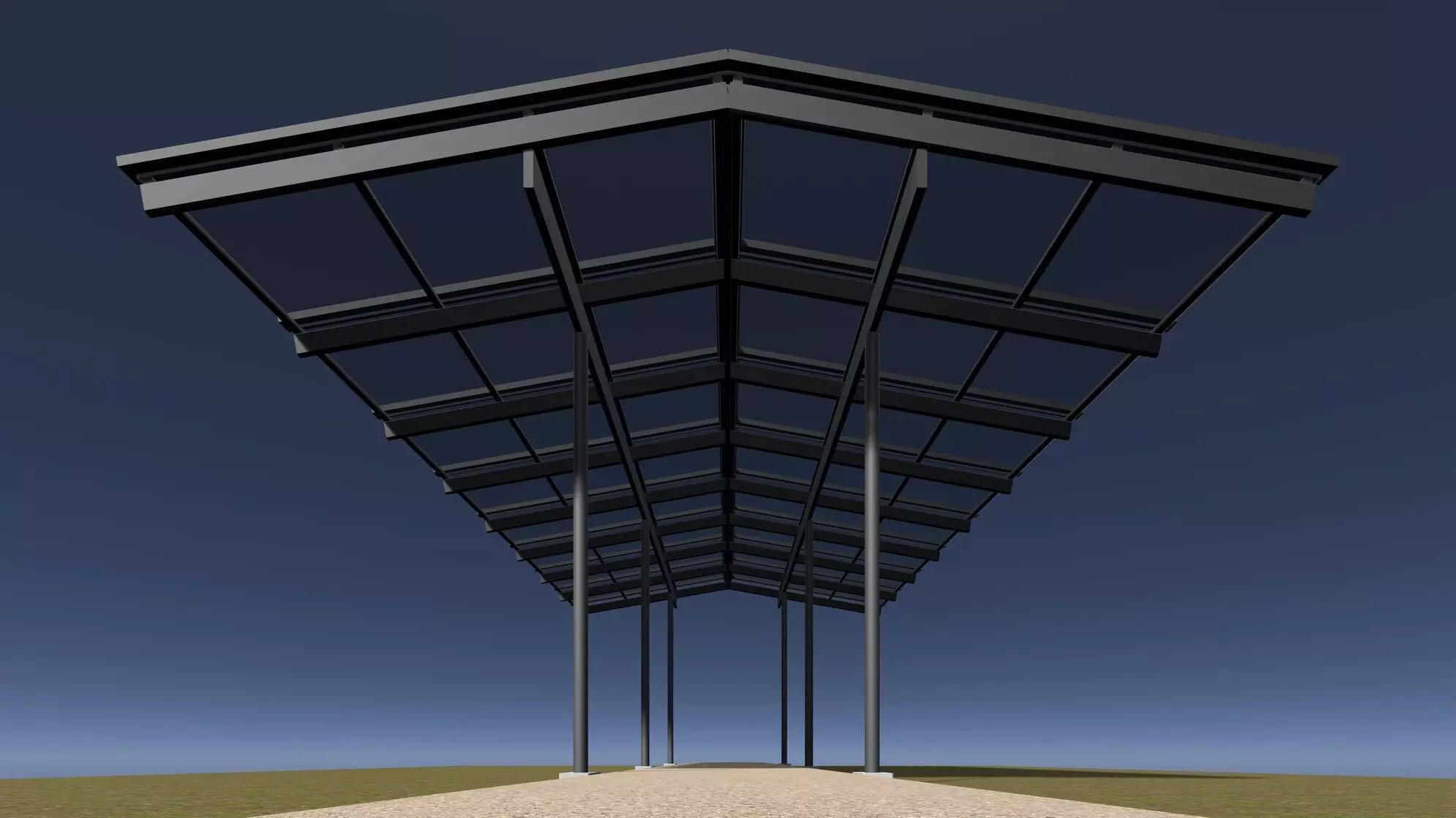Covered walkway 25U13 3D model