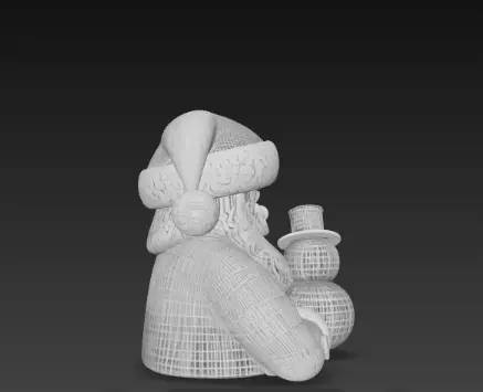 3D Santa Claus with Snowman Christmas Scene 3D print model_4