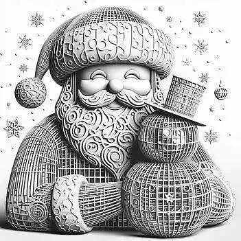 3D Santa Claus with Snowman Christmas Scene 3D print model