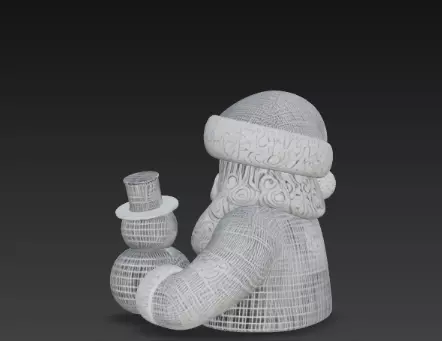 3D Santa Claus with Snowman Christmas Scene 3D print model_7