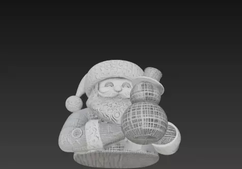 3D Santa Claus with Snowman Christmas Scene 3D print model_15