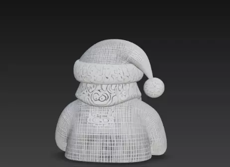 3D Santa Claus with Snowman Christmas Scene 3D print model_5