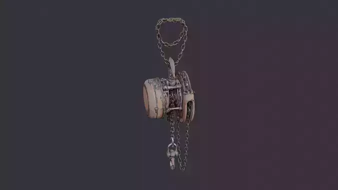Rusty Hoist Chain Pulley Block
