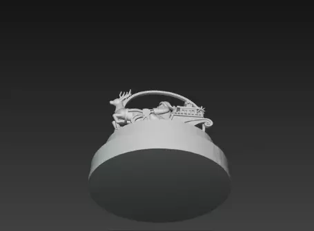 3D Santa Claus on Sleigh Christmas Display 3D print model_15