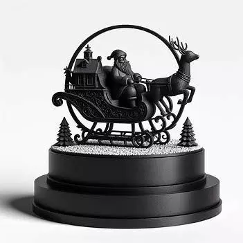 3D Santa Claus on Sleigh Christmas Display 3D print model_0