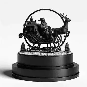 3D Santa Claus on Sleigh Christmas Display 3D print model