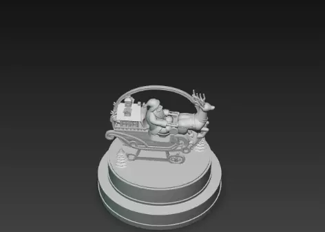 3D Santa Claus on Sleigh Christmas Display 3D print model_10