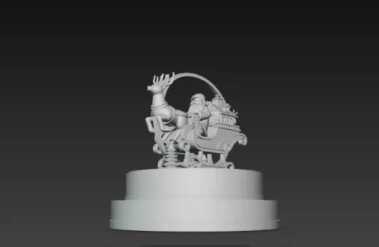 3D Santa Claus on Sleigh Christmas Display 3D print model_6