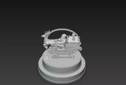 3D Santa Claus on Sleigh Christmas Display 3D print model_12