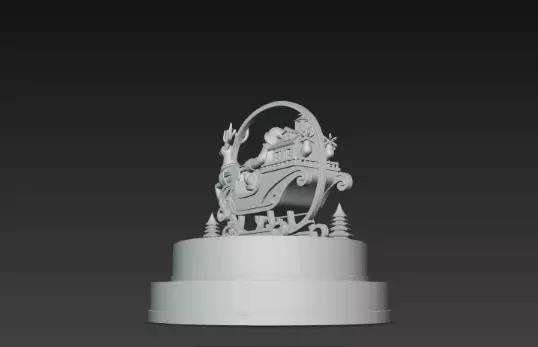 3D Santa Claus on Sleigh Christmas Display 3D print model_4