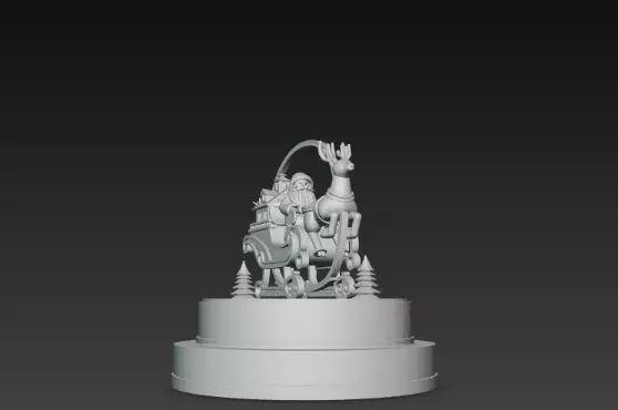 3D Santa Claus on Sleigh Christmas Display 3D print model_8