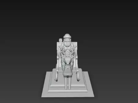 Santa Sleigh on Podium 3D Christmas Scene 3D print model_13